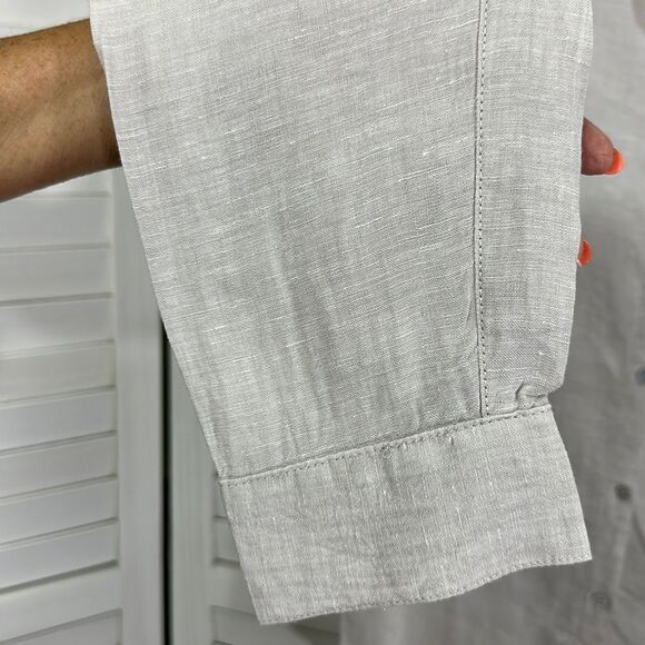 Sigrid Olsen 100% Linen Light Beige Long Sleeve Size Large - Picture 7 of 11
